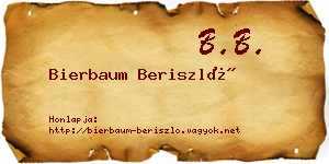 Bierbaum Beriszló névjegykártya